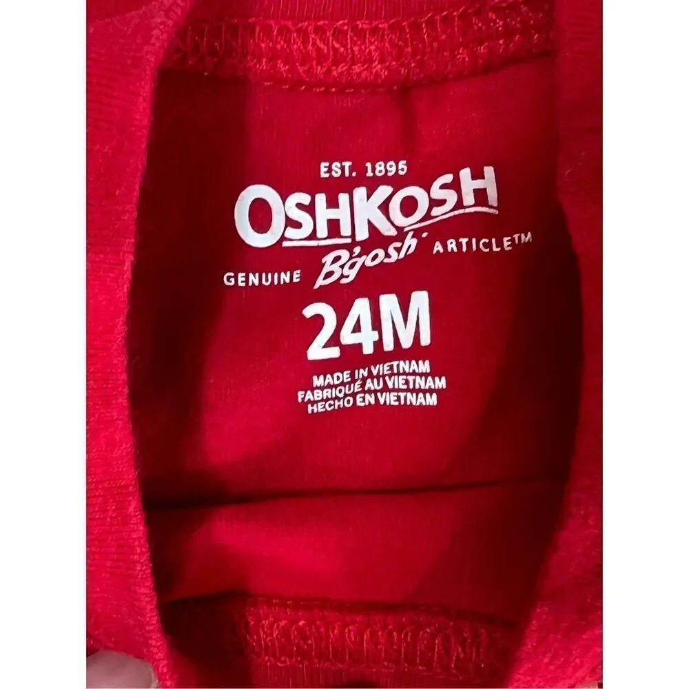Oshkosh B'gosh Red Elf in Training Christmas Bodysuit One Piece Outfit 24 months